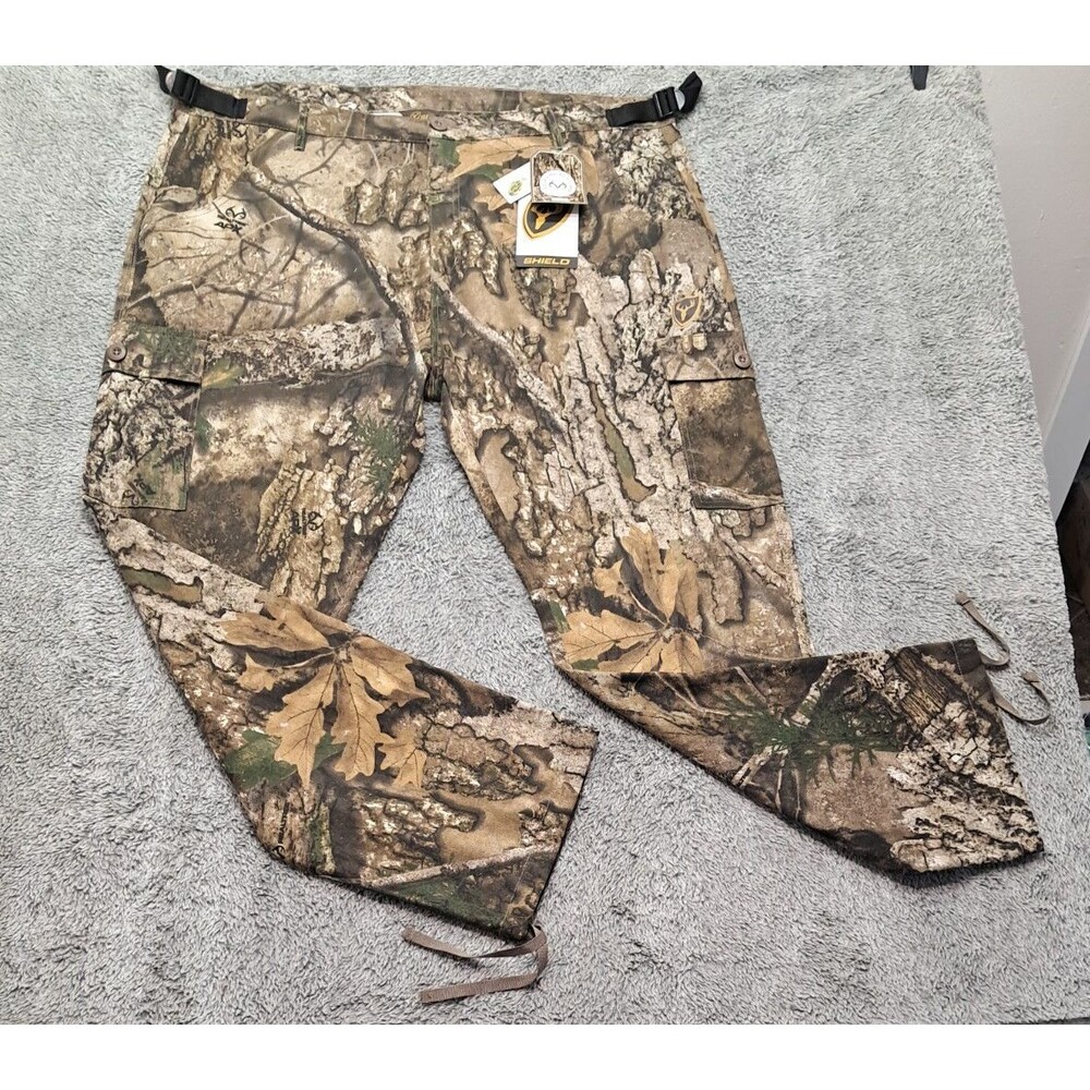 New Realtree APX Shield Hunting Pants Mens 2XL Brown Camo Cargo S3 Scent Control